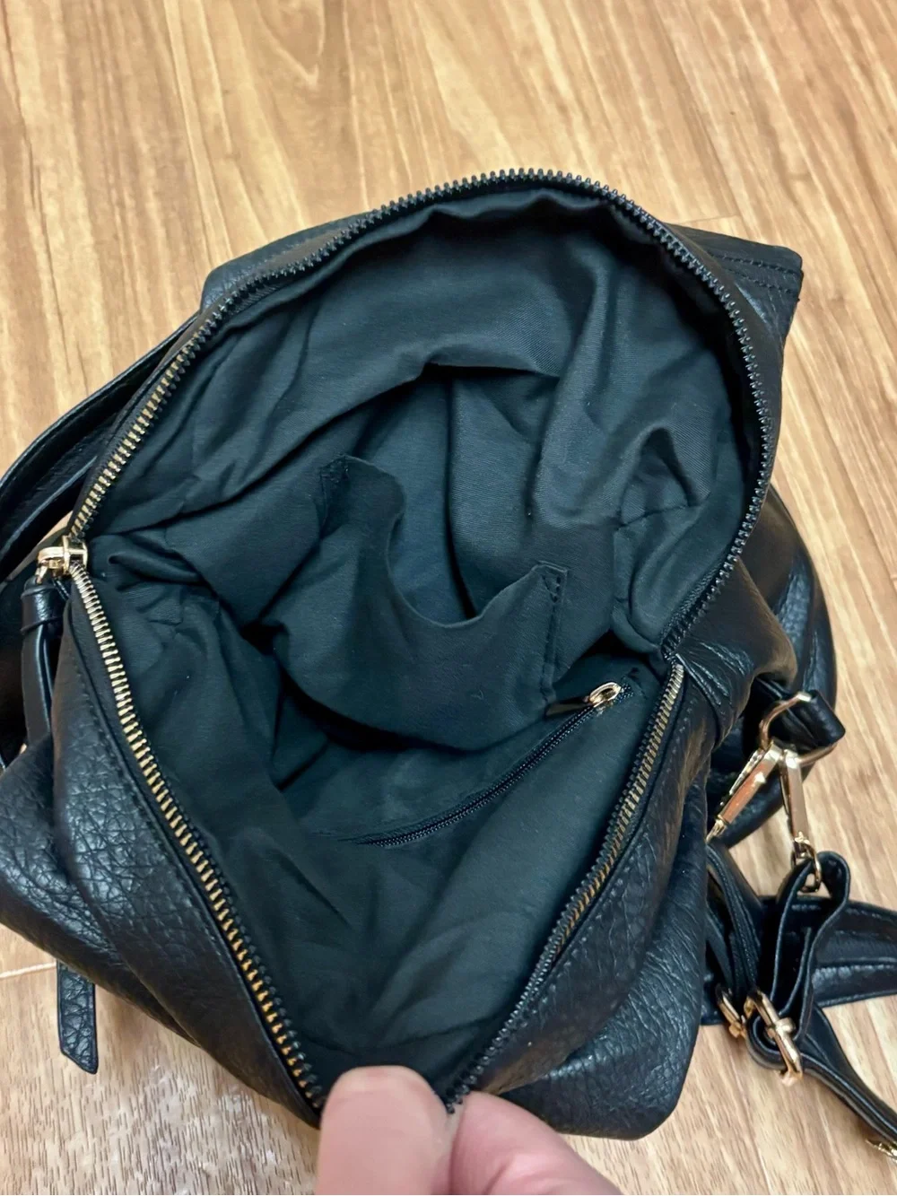 Black Women's Leather Backpack Purse